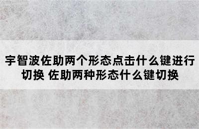 宇智波佐助两个形态点击什么键进行切换 佐助两种形态什么键切换